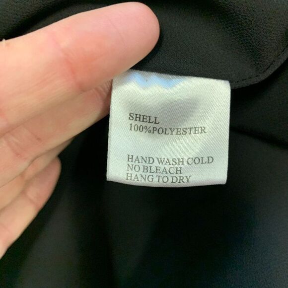 WHY DRESS Black chiffon butterfly sleeve dress SzL - Picture 10 of 15